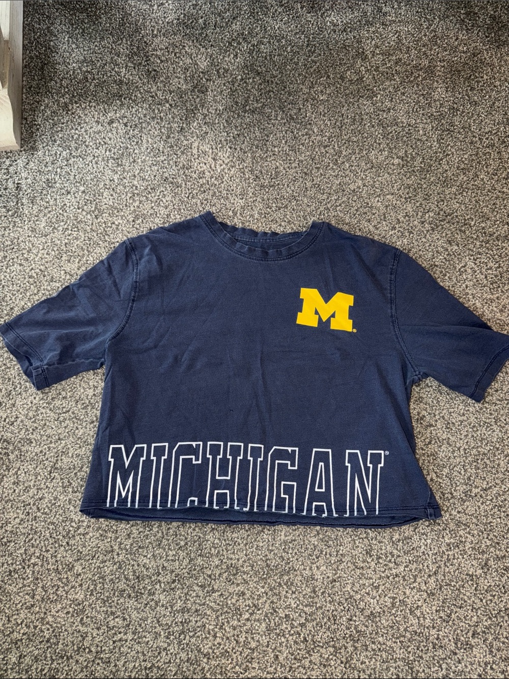 Rivalry Threads Navy Blue Women’s Tee with Yellow M Logo